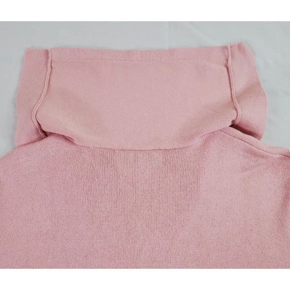 Vintage Orvis Cardigan Women Medium Pink Knit Sweater Sailor Flap Collar Minimal - Picture 7 of 16